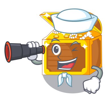 Denizci dürbün hazine sualtı çizgi film su ile