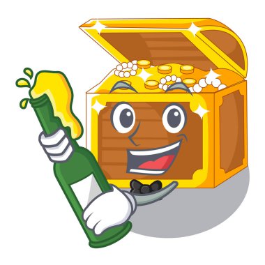 Bira minyatür sualtı hazine ile karikatür tablosunun üst kısmındaki