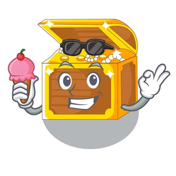 With ice cream underwater treasure in the shape characters — Stock Vector
