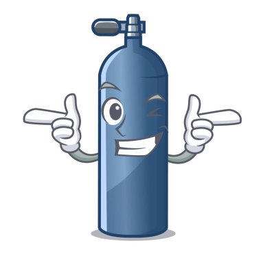 Wink Hava tankı dalış maskotu izole