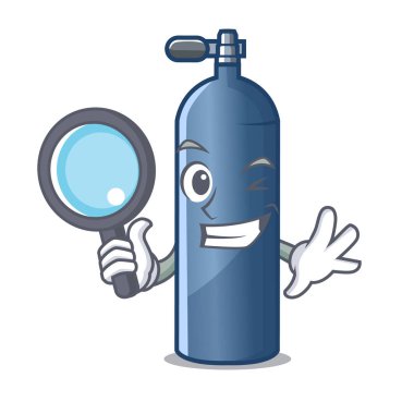 Dedektif Hava tankı dalış maskotu izole