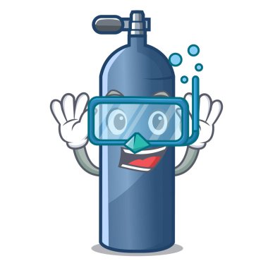 Dalış dalış Hava tankı maskotu izole