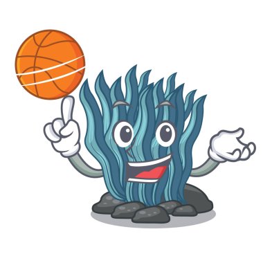 Şekil Mascot ile basketbol mavi yosun