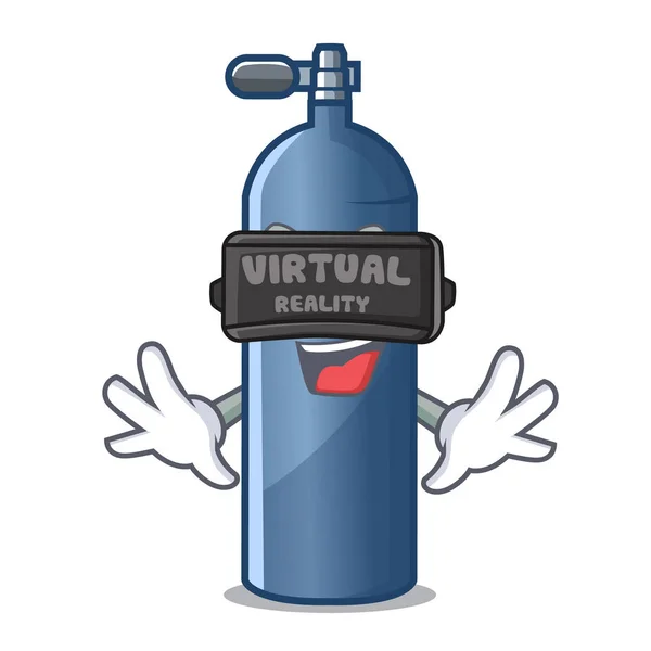 Virtuální realita miniaturní kyslíkovou nádrž potápění tvaru znaku — Stockový vektor