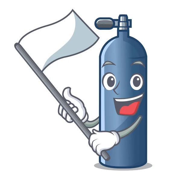 Z flagą zabawka Zbiornik powietrza nurkowanie kreskówka kształt — Wektor stockowy