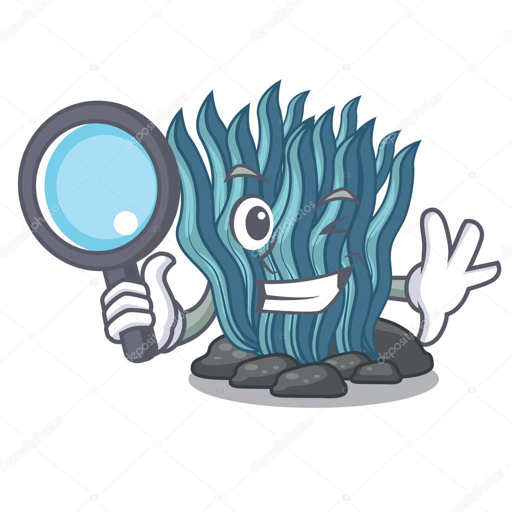 Detective blue seaweed isolated in the character