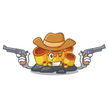 Karakter kovboy minyatür turuncu sünger mercan