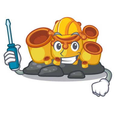 Şekil maskot Otomotiv turuncu sünger mercan