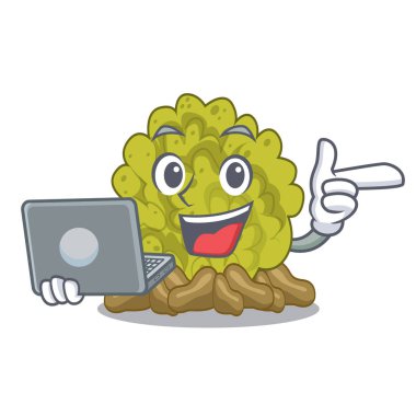 Karakter şeklinde dizüstü yeşil mercan resifi ile