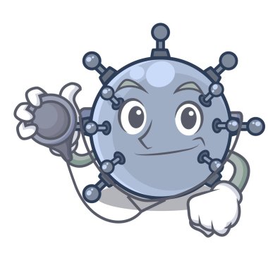 Doktor mayın su altı maskot ile izole