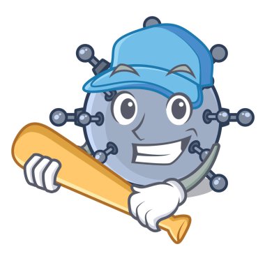 Oyun beyzbol mayın sualtı izole maskot ile