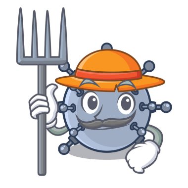 Sualtı maskotu ile izole çiftçi mayını