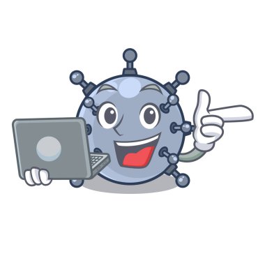 Dizüstü maden sualtı ile maskot ile izole