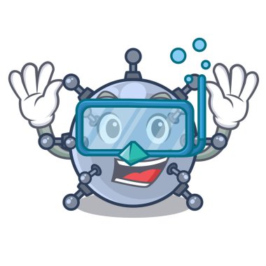 Dalış maden karikatür şeklinde sualtı