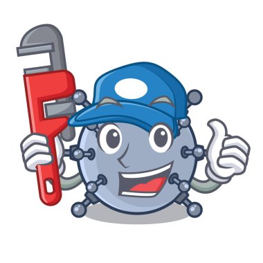 Karikatür çanta içinde sualtı tesisatçı minyatür maden