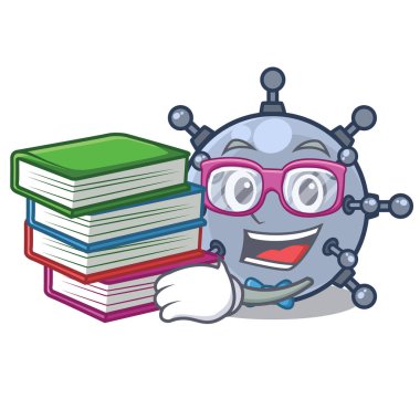 Karikatür çanta içinde sualtı kitap minyatür maden ile öğrenci