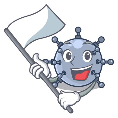 Karikatür çanta içinde bayrak minyatür maden sualtı ile