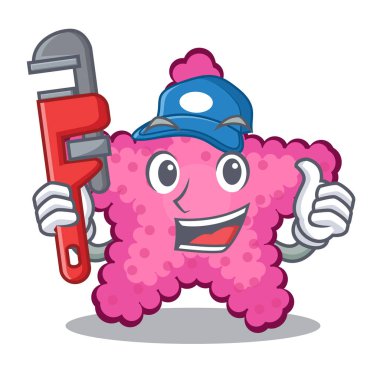 Maskot kum tesisatçı pembe yıldız balığı hayvan