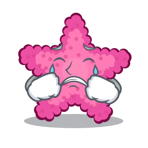 Huilend speelgoed roze zeester de karakter tabel — Stockvector