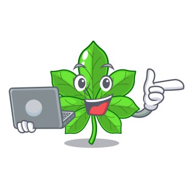 Karikatür içinde izole dizüstü at kestanesi ile