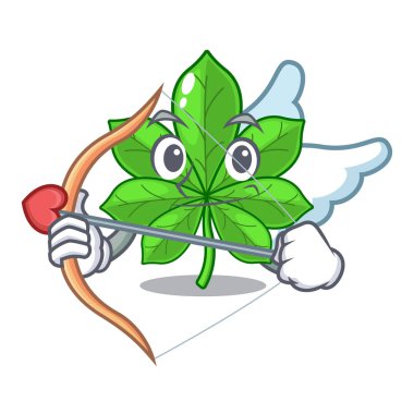 Karikatür içinde izole Cupid at kestane