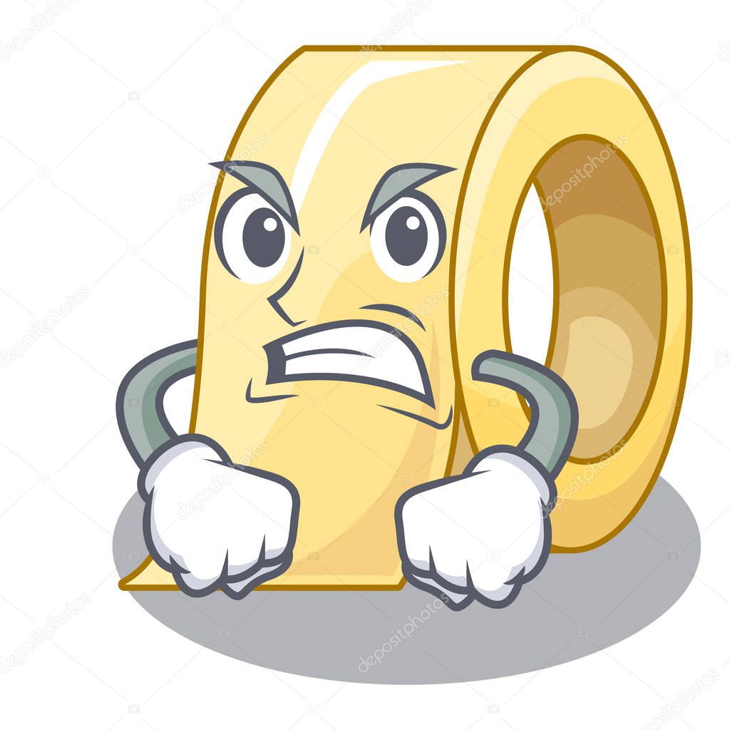 Angry masking tape isolated with the mascot