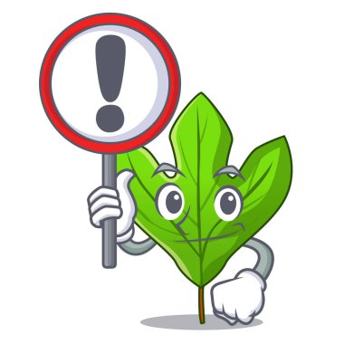 Karakter ile izole işareti Sassafras yaprak ile