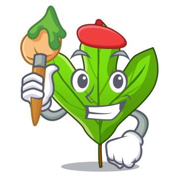 Sanatçı Sassafras yaprak karakter izole