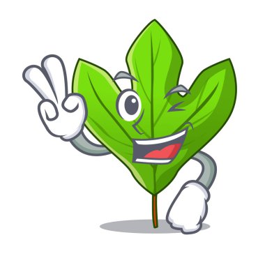 Karikatür kök iki parmak Sassafras yaprak