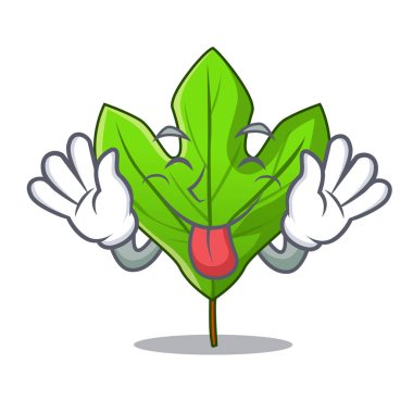 Şekil karikatür Sassafras yaprak dışarı dil