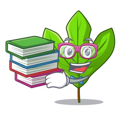Şekil karikatür kitap Sassafras yaprak ile öğrenci