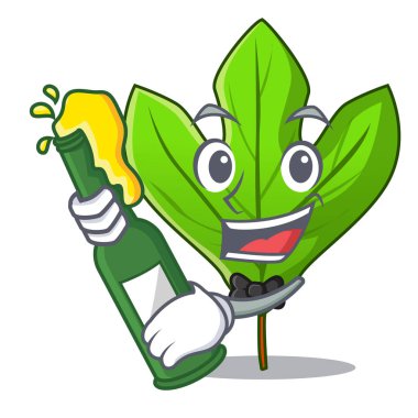 Şekil karikatür bira Sassafras yaprak ile