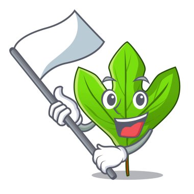 Şekil karikatür içinde bayrak Sassafras yaprak ile