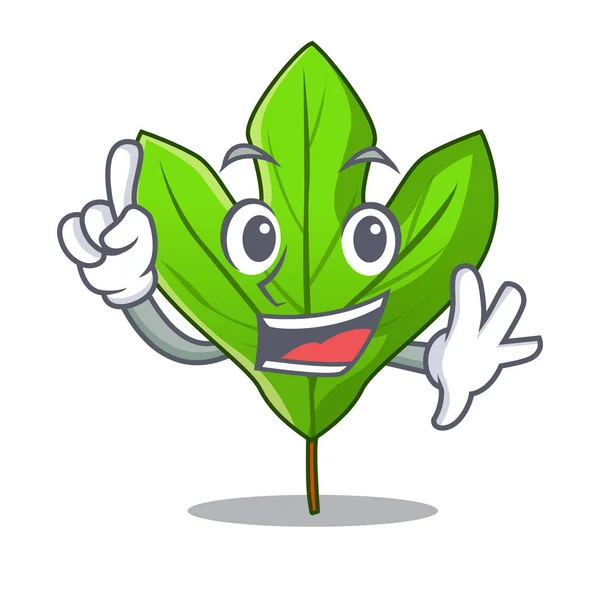 Finger sassafras Blatt in der Form Karikatur — Stockvektor