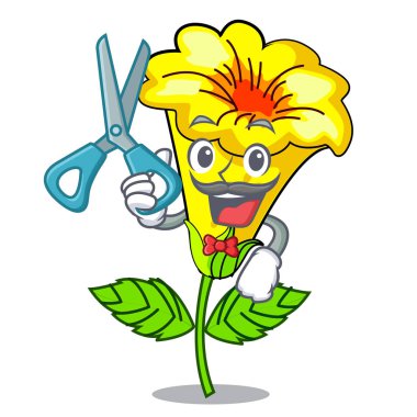 Şekil karikatür berber Allamanda çiçek