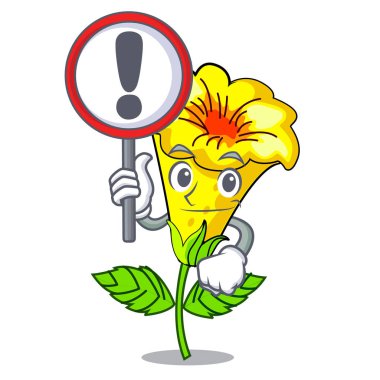 Şekil karikatür ile işaret allamanda çiçek