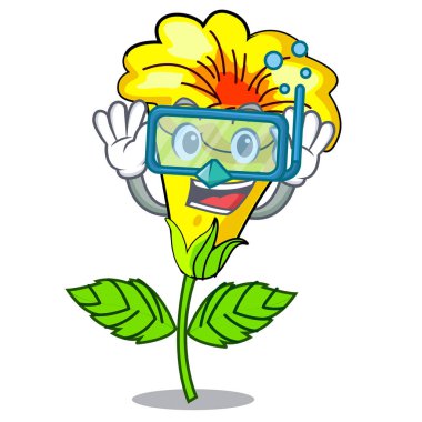 Dalış Allamanda çiçekler karakter kök sopa