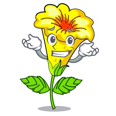 Grinning Allamanda çiçekler karakter kök sopa