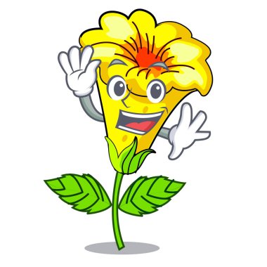 El sallayarak Allamanda çiçekler karakter kök sopa