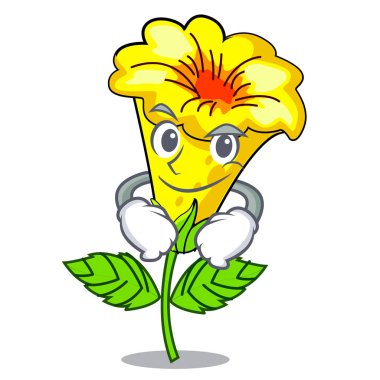 Smirking Allamanda çiçekler karakter kök sopa