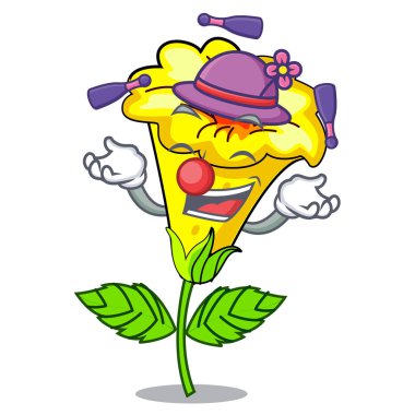 Maskot izole Allamanda çiçek hokkabazlık