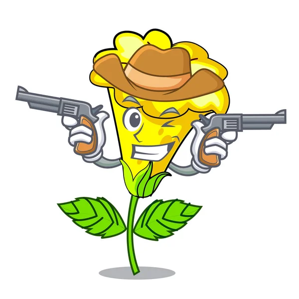 Cowboy allamanda fleur en forme de dessin animé — Image vectorielle