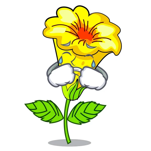 Płacz Allamanda kwiaty w garnki kreskówki — Wektor stockowy