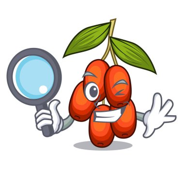 Dedektif hünnap meyve karikatür ile izole