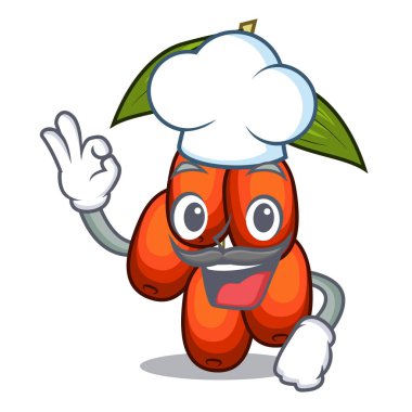 Chef hünnap meyve karikatür ile izole