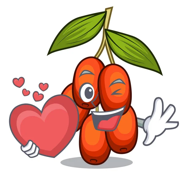 Con fruta de jujube corazón en la forma de la mascota — Archivo Imágenes Vectoriales