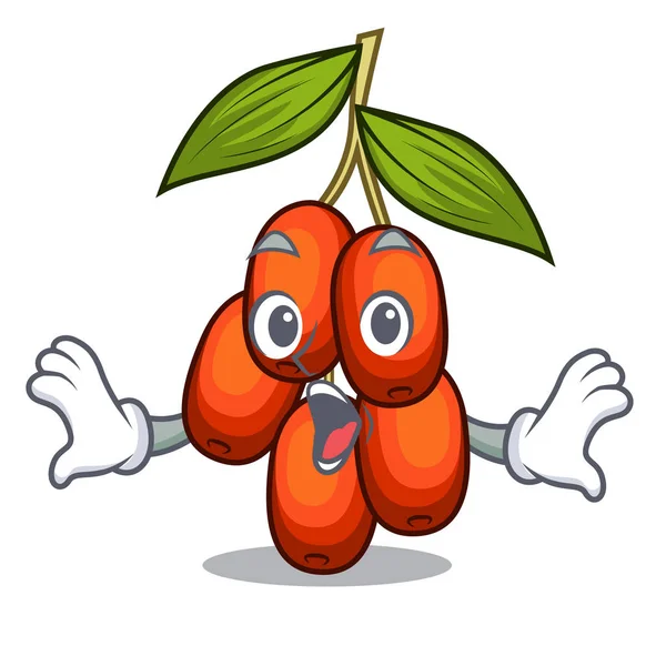 Mascotte surprenante de jujube en forme de fruit — Image vectorielle