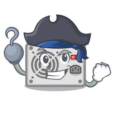 Karikatür izole korsan güç kaynağı