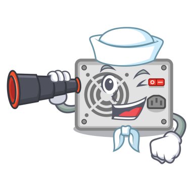 Denizci ile dürbün maskot güç kaynağı pc yapışıyor