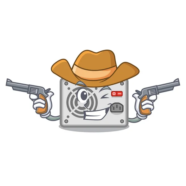 Cowboy-Netzteil im Cartoon isoliert — Stockvektor